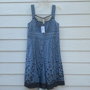 Anthropologie NEW TAGS Floreat silk trimmed fit flare western 60’s dress sz 12